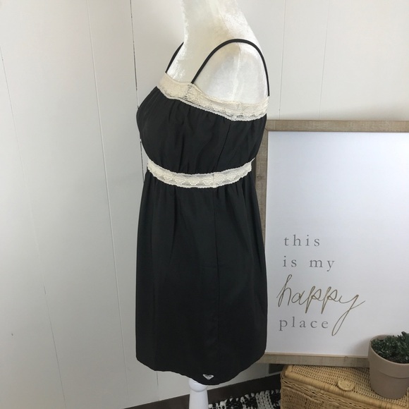 Roxy black dress cream lace trim Small - Picture 4 of 8